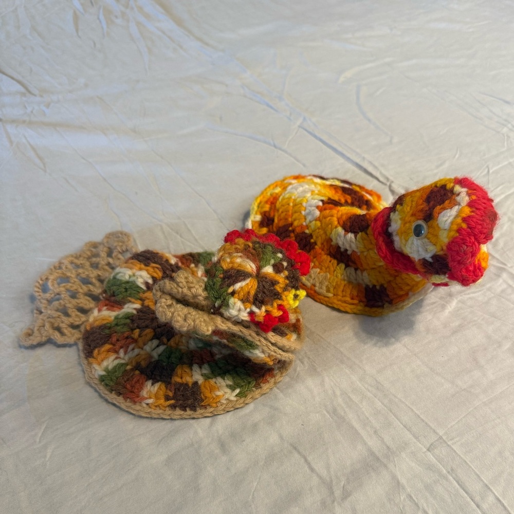 Crochet Folded Chicken Pot Holders